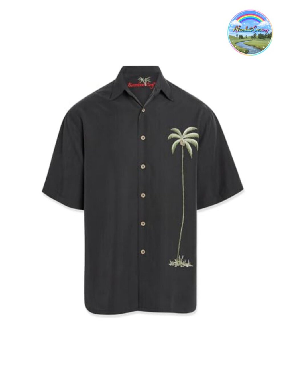 Men's Embroidered Cuban Guayabera Shirt, Short Sleeve Button Down, Cotton Linen